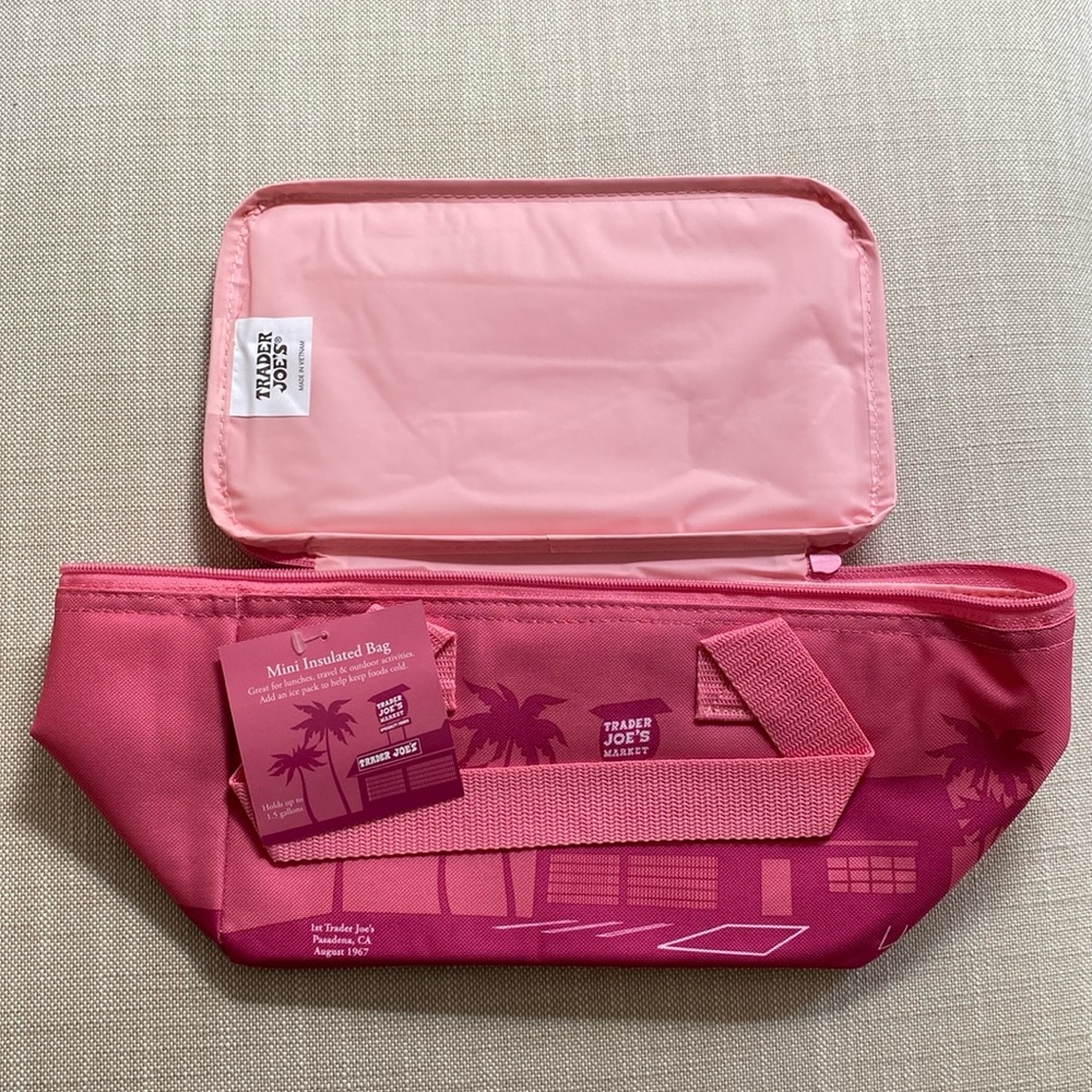 NEW PINK BNWT Trader Joe’s Mini Insulated Bag